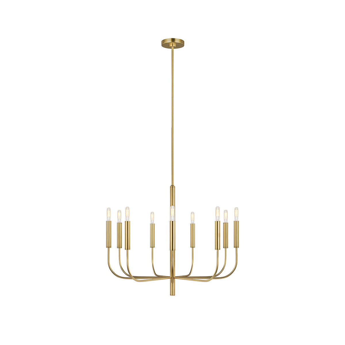 Olcarel Industrieller Vintage Kronleuchter aus Messing-Letslighting