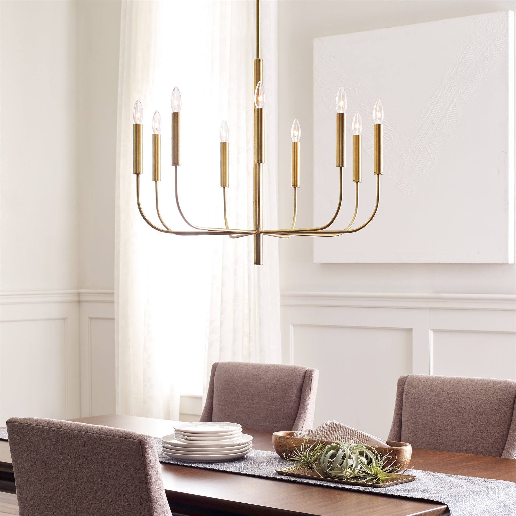 Olcarel Industrieller Vintage Kronleuchter aus Messing-Letslighting