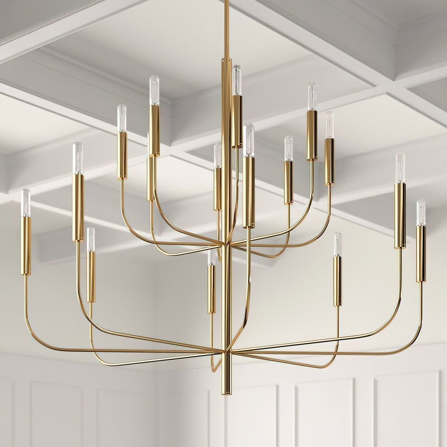 Olcarel Industrieller Vintage Kronleuchter aus Messing-Letslighting
