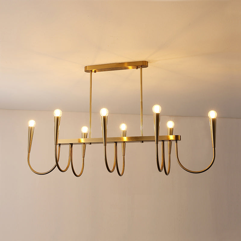Fluide Eleganter linearer Kronleuchter aus Messing-Letslighting