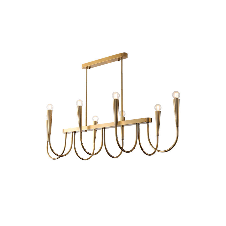 Fluide Eleganter linearer Kronleuchter aus Messing-Letslighting