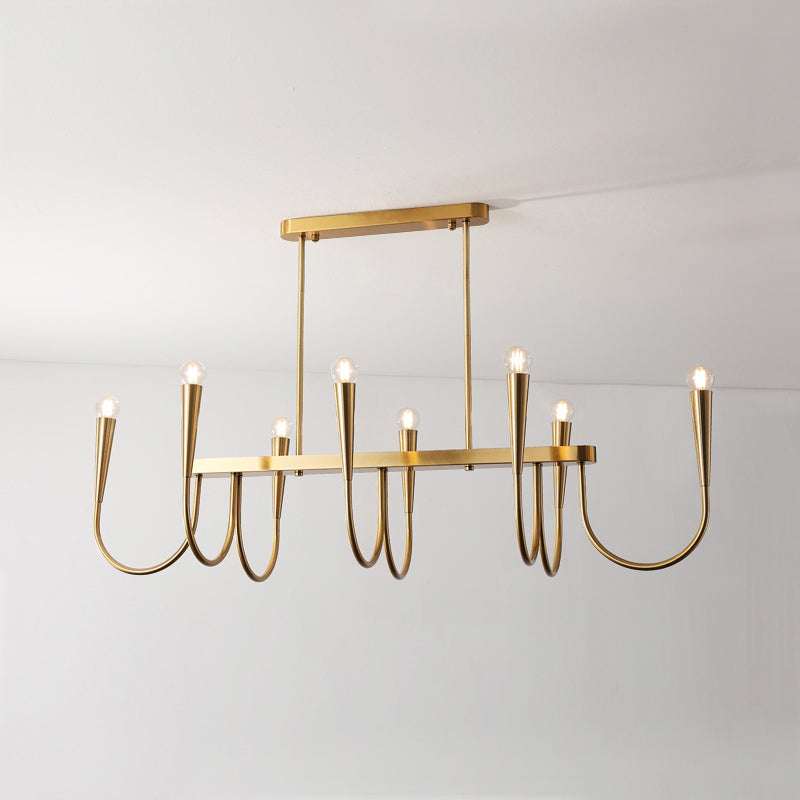 Fluide Eleganter linearer Kronleuchter aus Messing-Letslighting