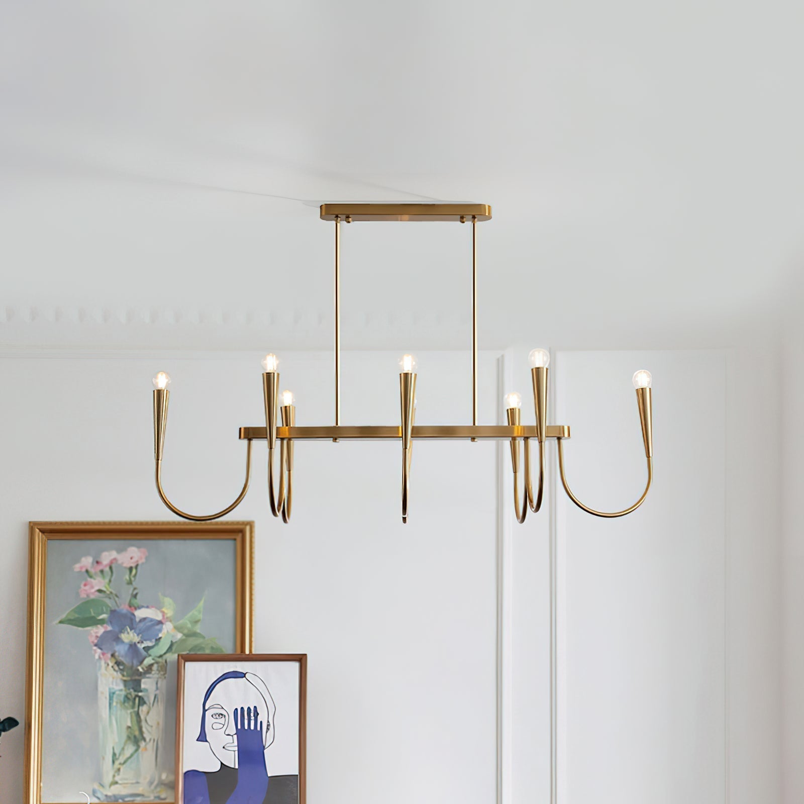 Fluide Eleganter linearer Kronleuchter aus Messing-Letslighting