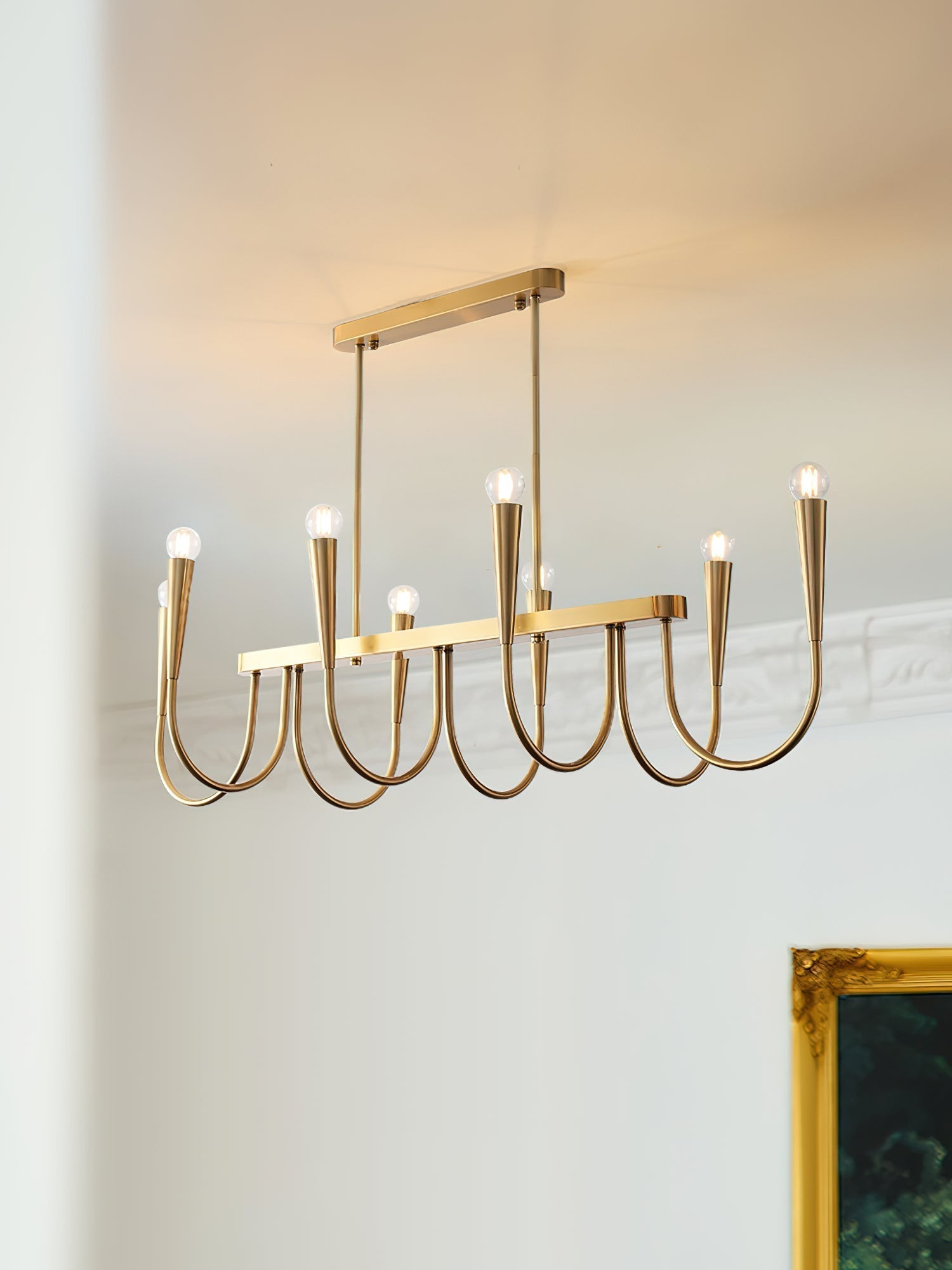 Fluide Eleganter linearer Kronleuchter aus Messing-Letslighting