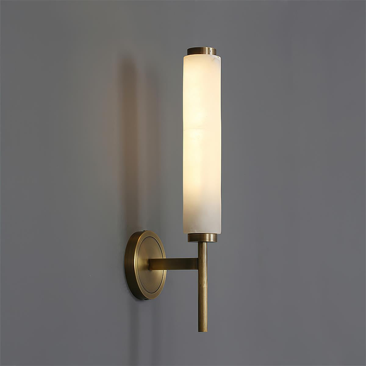 Abyss Modern Minimalist Brass Metal Alabaster Wall Lamp - Letslighting