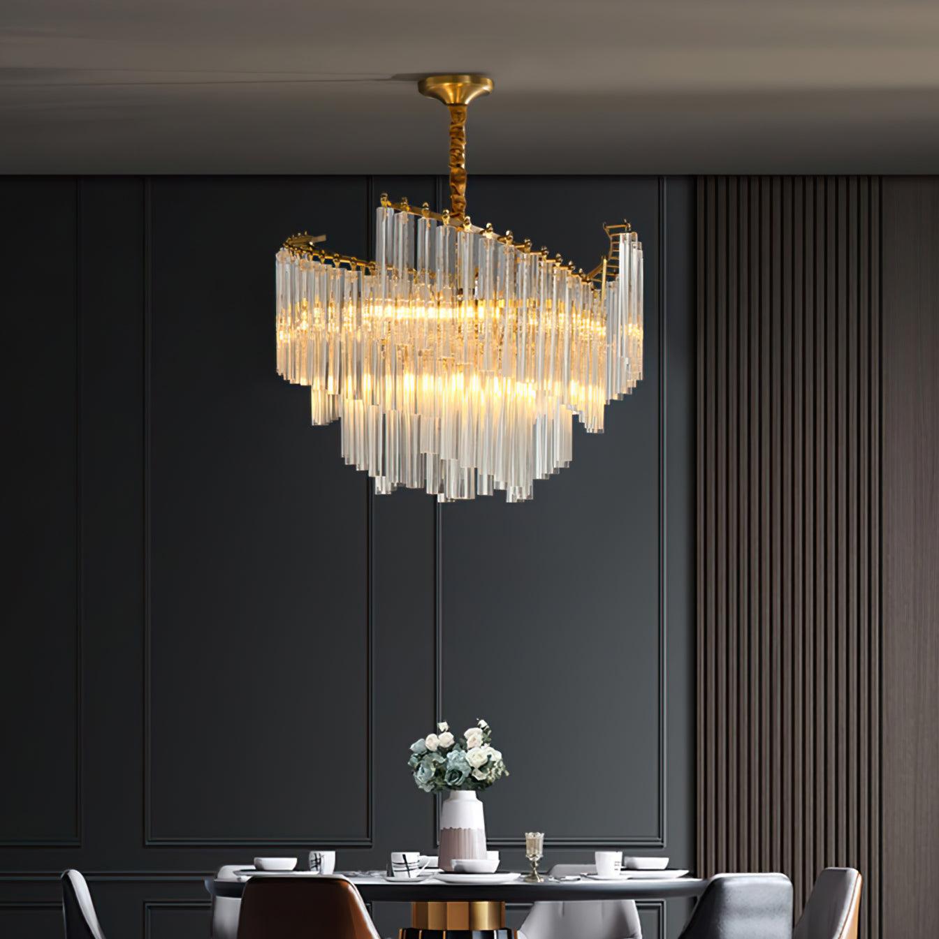 Ilsoris Postmoderner Luxus-Kronleuchter aus Brinicle-Kristall-Letslighting