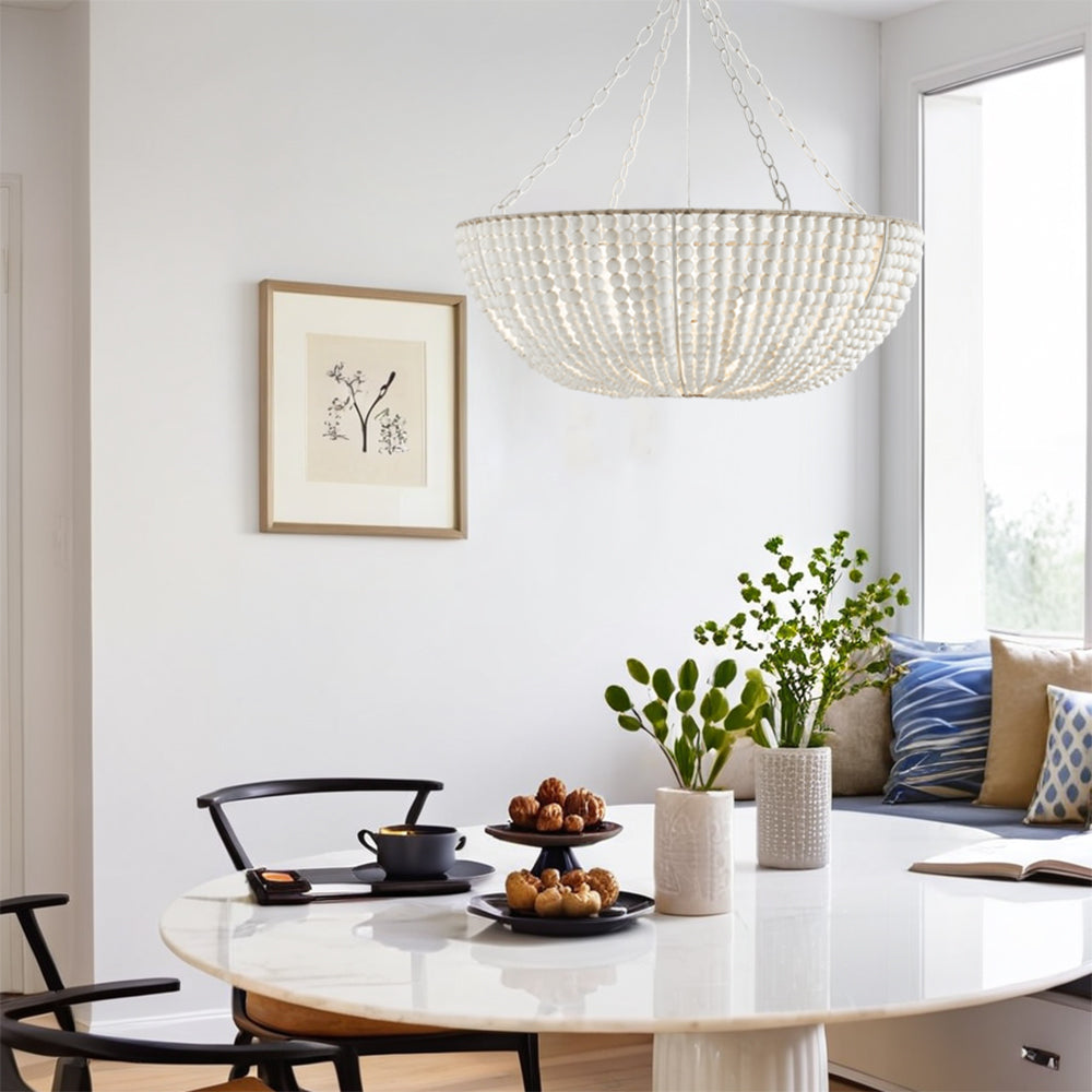 Colora Postmoderner Luxus Perlen Holz Kronleuchter-Letslighting