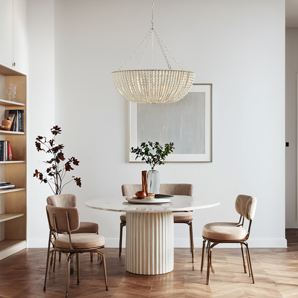 Colora Postmoderner Luxus Perlen Holz Kronleuchter-Letslighting