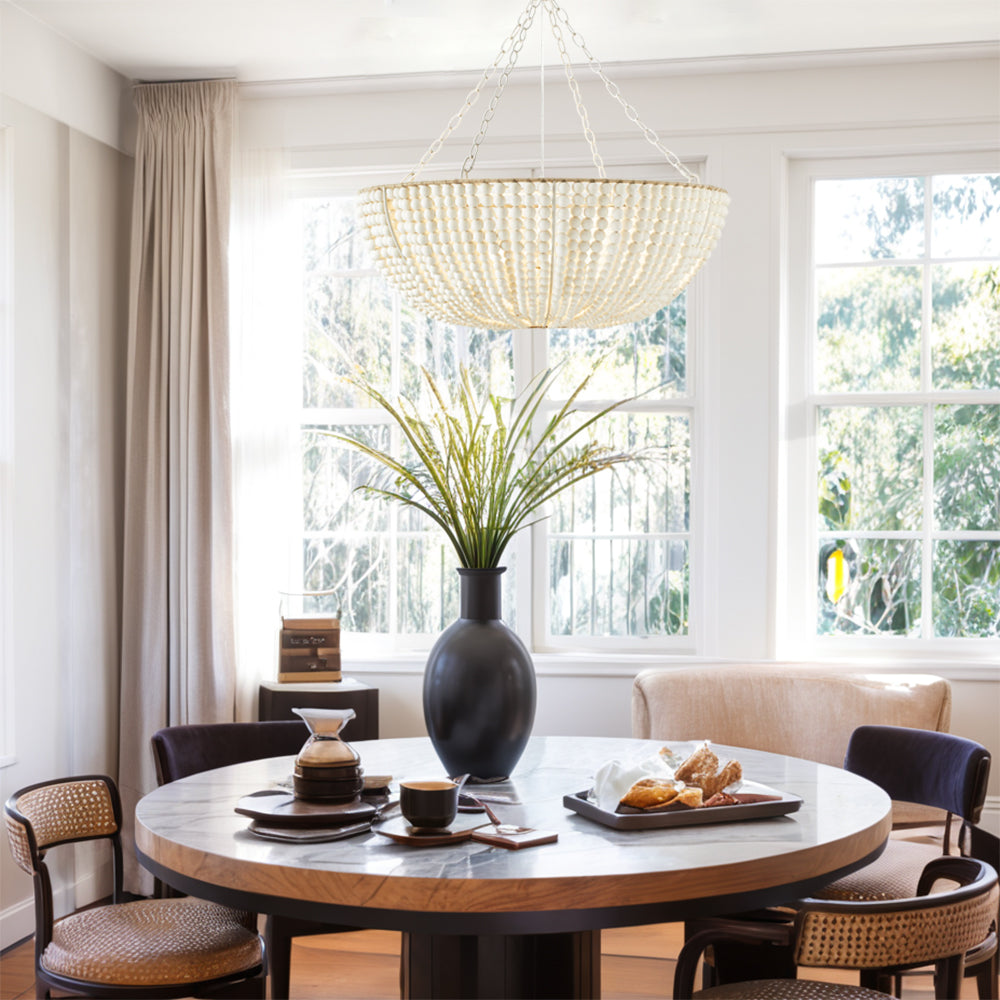 Colora Postmoderner Luxus Perlen Holz Kronleuchter-Letslighting