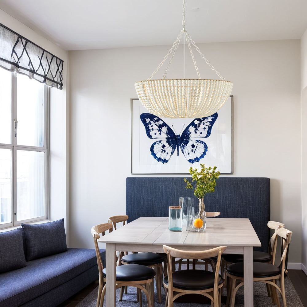 Colora Postmoderner Luxus Perlen Holz Kronleuchter-Letslighting
