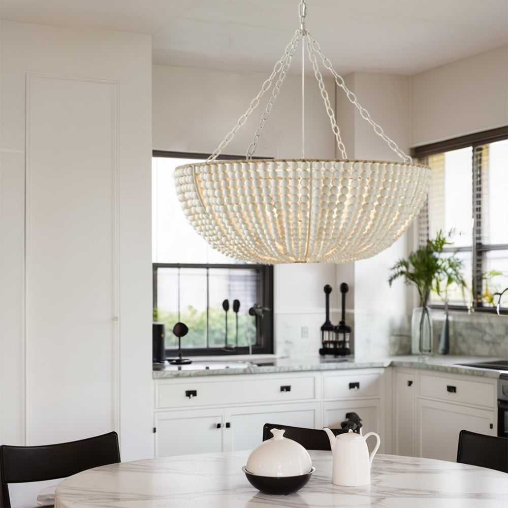 Colora Postmoderner Luxus Perlen Holz Kronleuchter-Letslighting