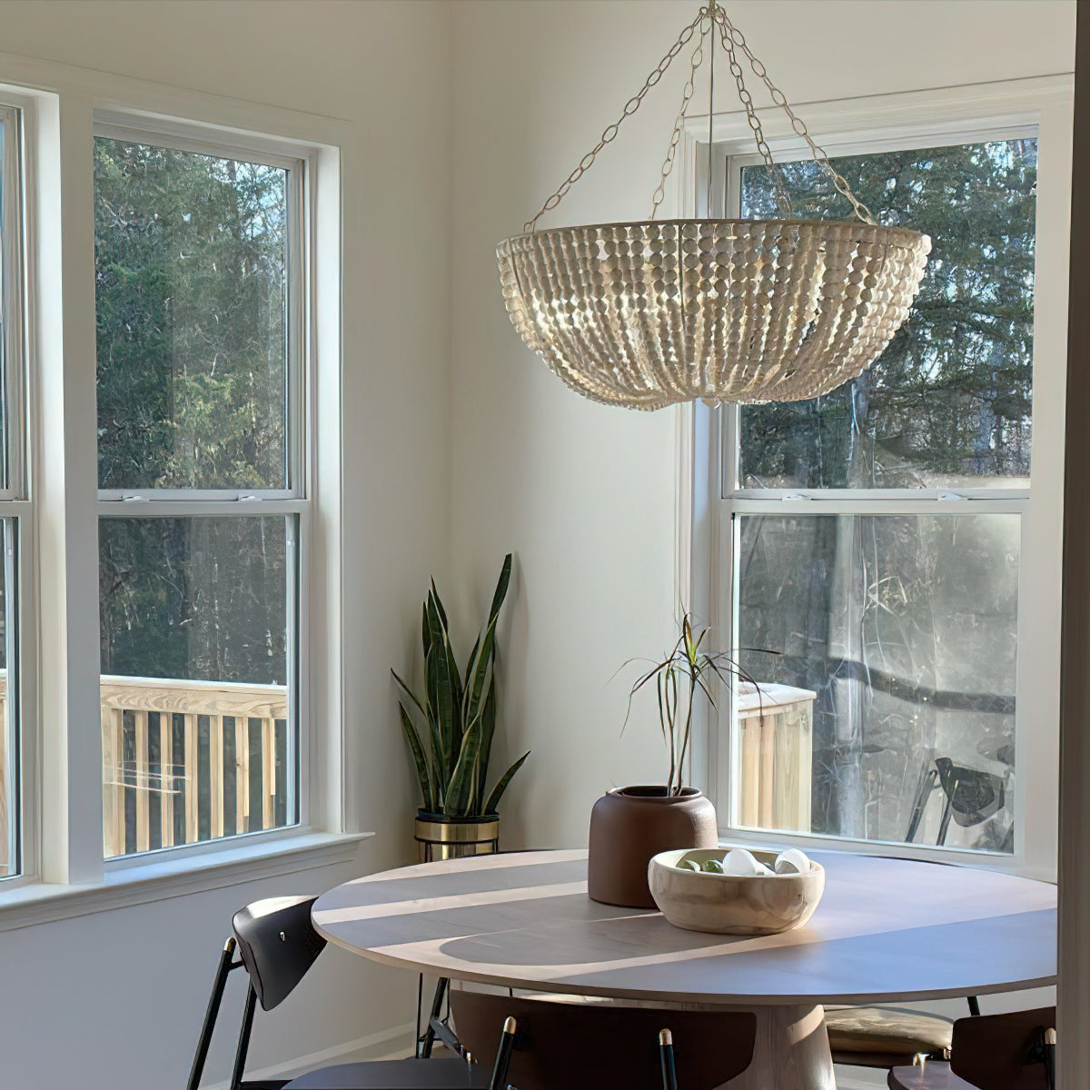 Colora Postmoderner Luxus Perlen Holz Kronleuchter-Letslighting