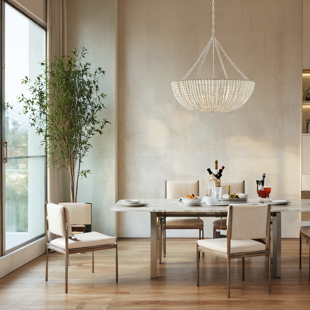 Colora Postmoderner Luxus Perlen Holz Kronleuchter-Letslighting