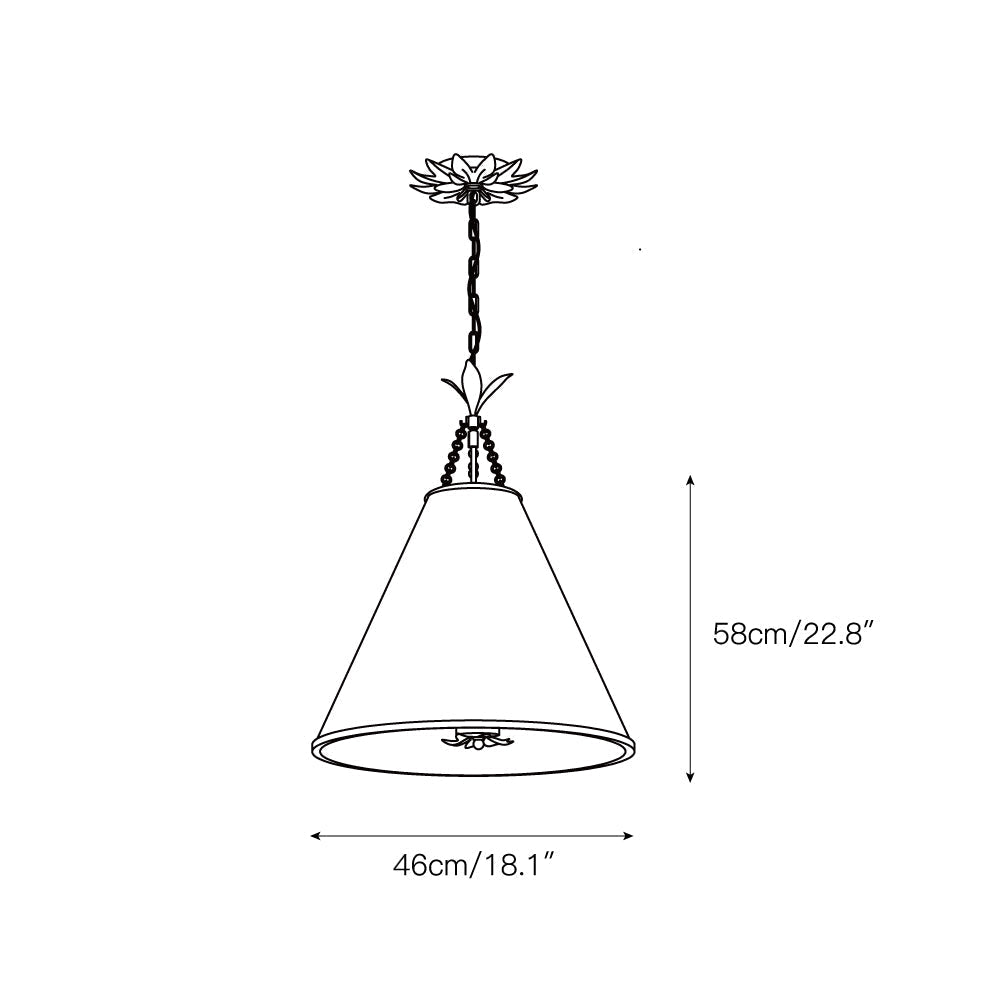 Aeon Modern Minimalist Brass Metal Fabric Pendant Lamp - Letslighting