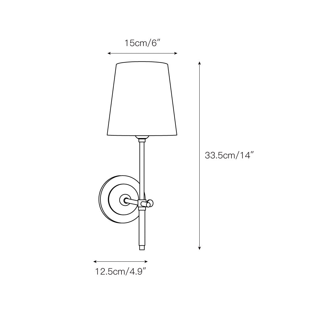 Platina Messing Stoff Wandleuchte-Letslighting