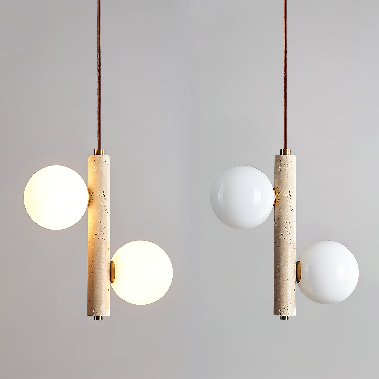 Aursorel Multi-Globe Travertine Pendant Light - Neutralighting