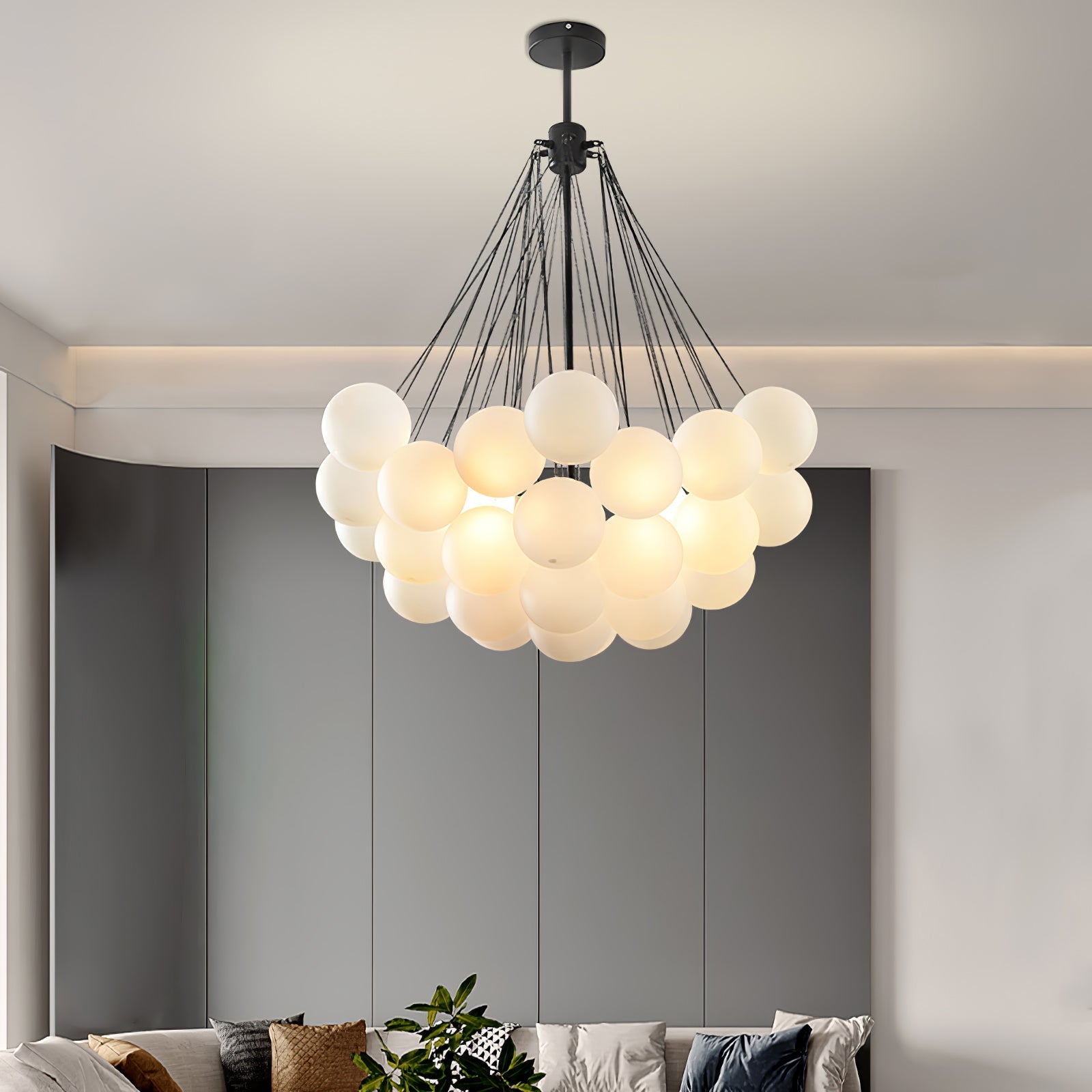 Lustra Kronleuchter Bubble Milchglas-Letslighting
