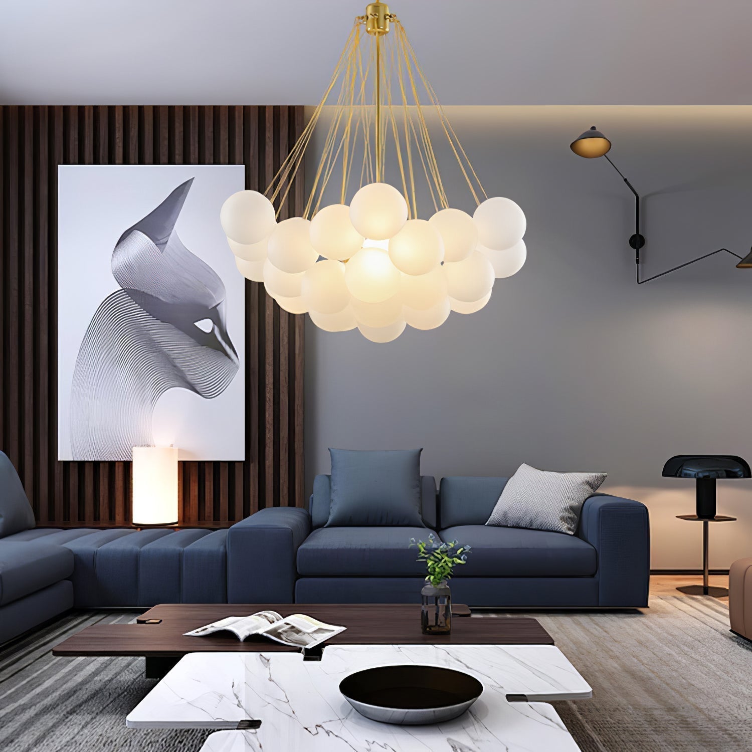 Lustra Kronleuchter Bubble Milchglas-Letslighting
