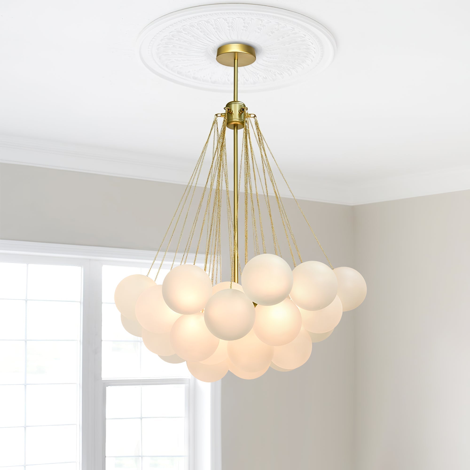 Lustra Kronleuchter Bubble Milchglas-Letslighting