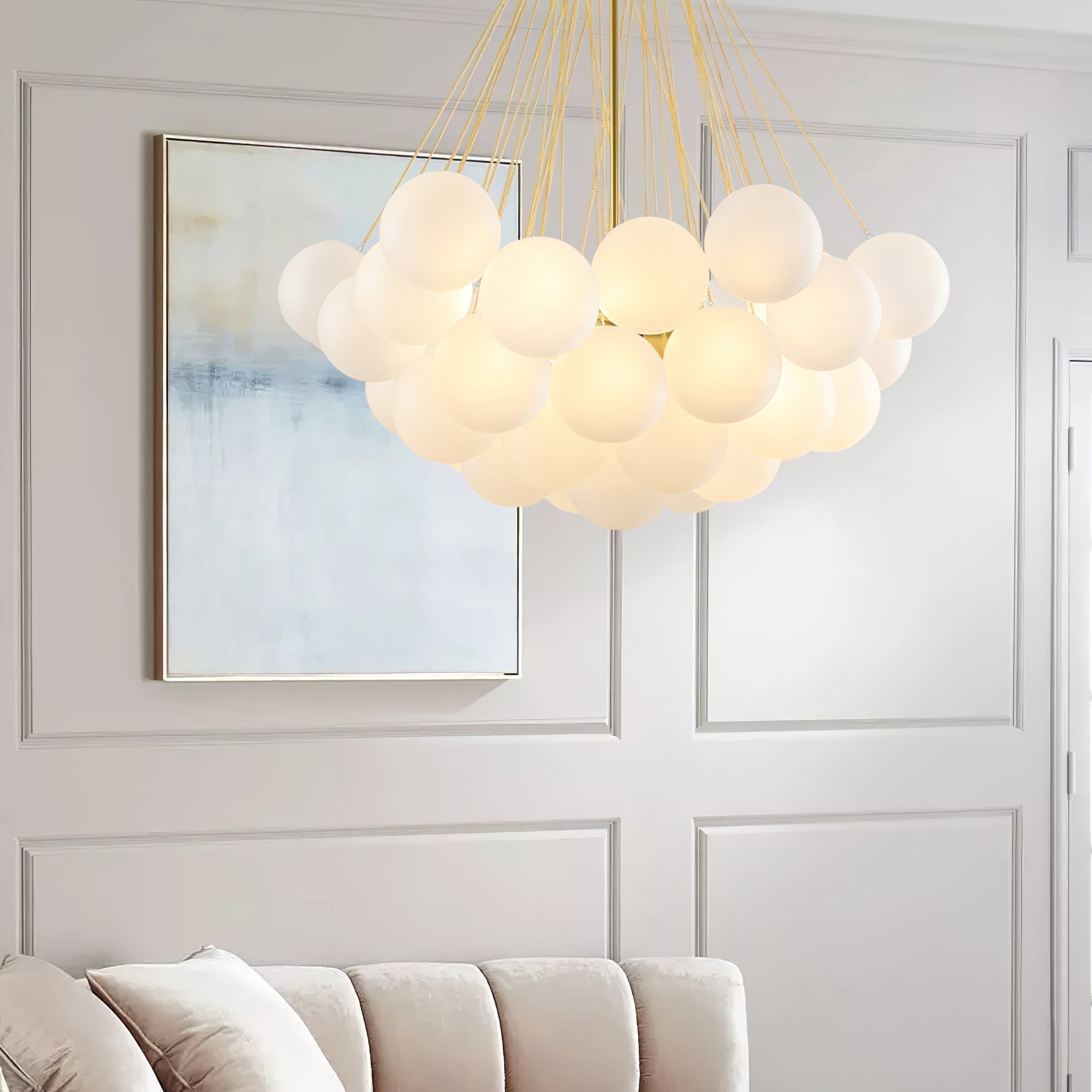 Lustra Kronleuchter Bubble Milchglas-Letslighting