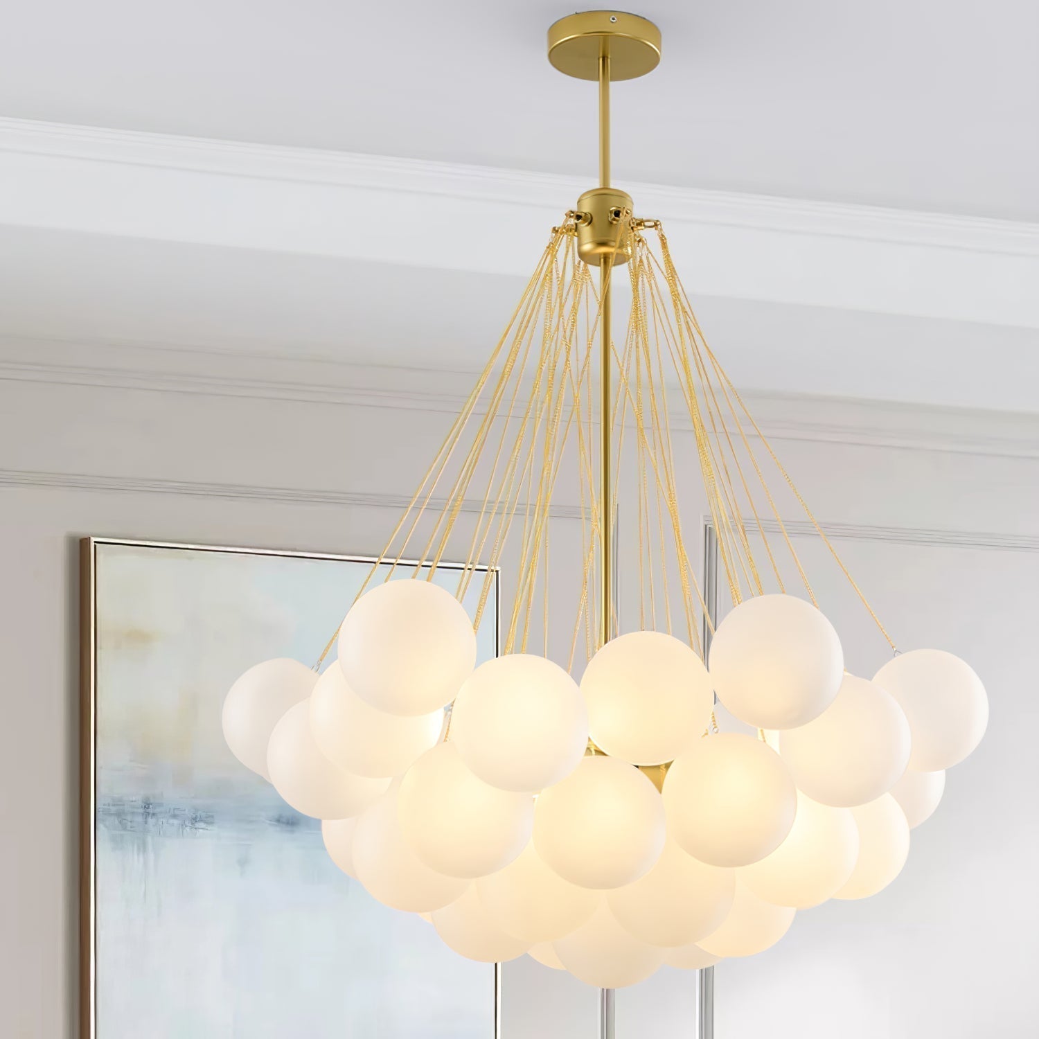 Lustra Kronleuchter Bubble Milchglas-Letslighting