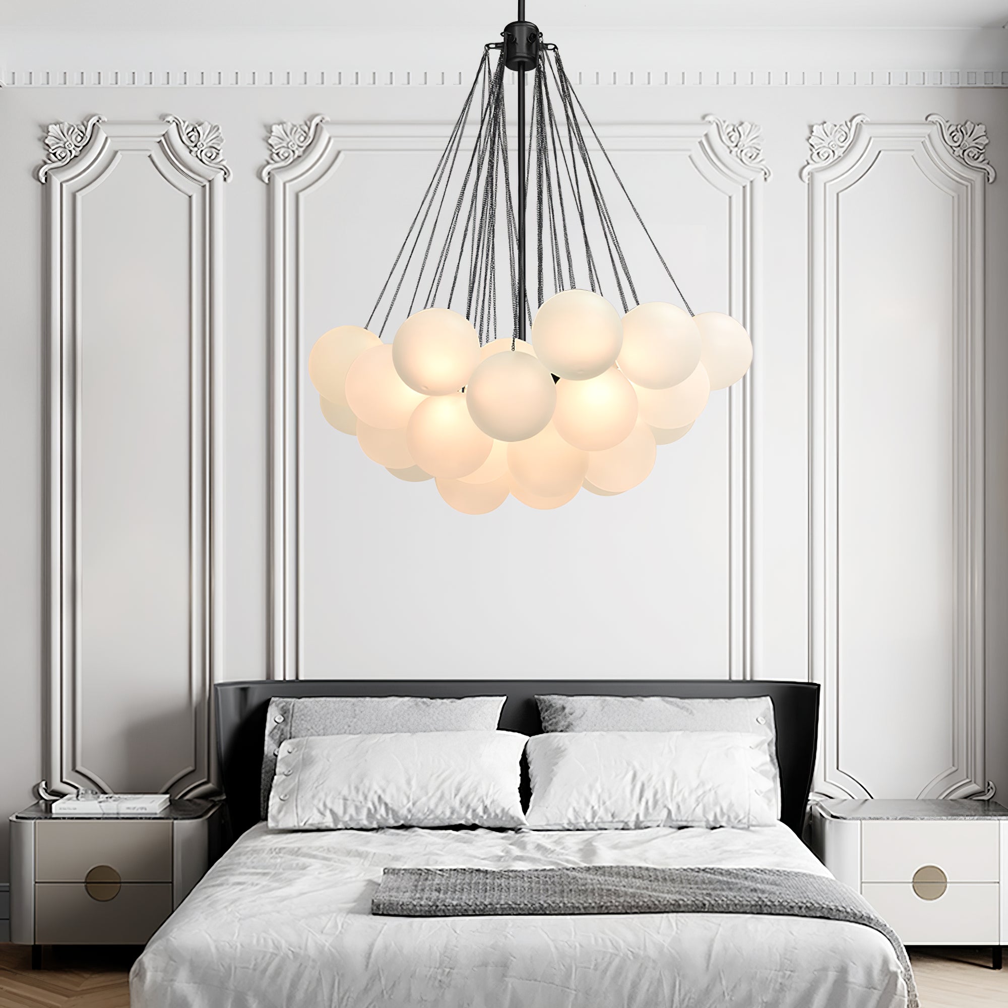 Lustra Kronleuchter Bubble Milchglas-Letslighting