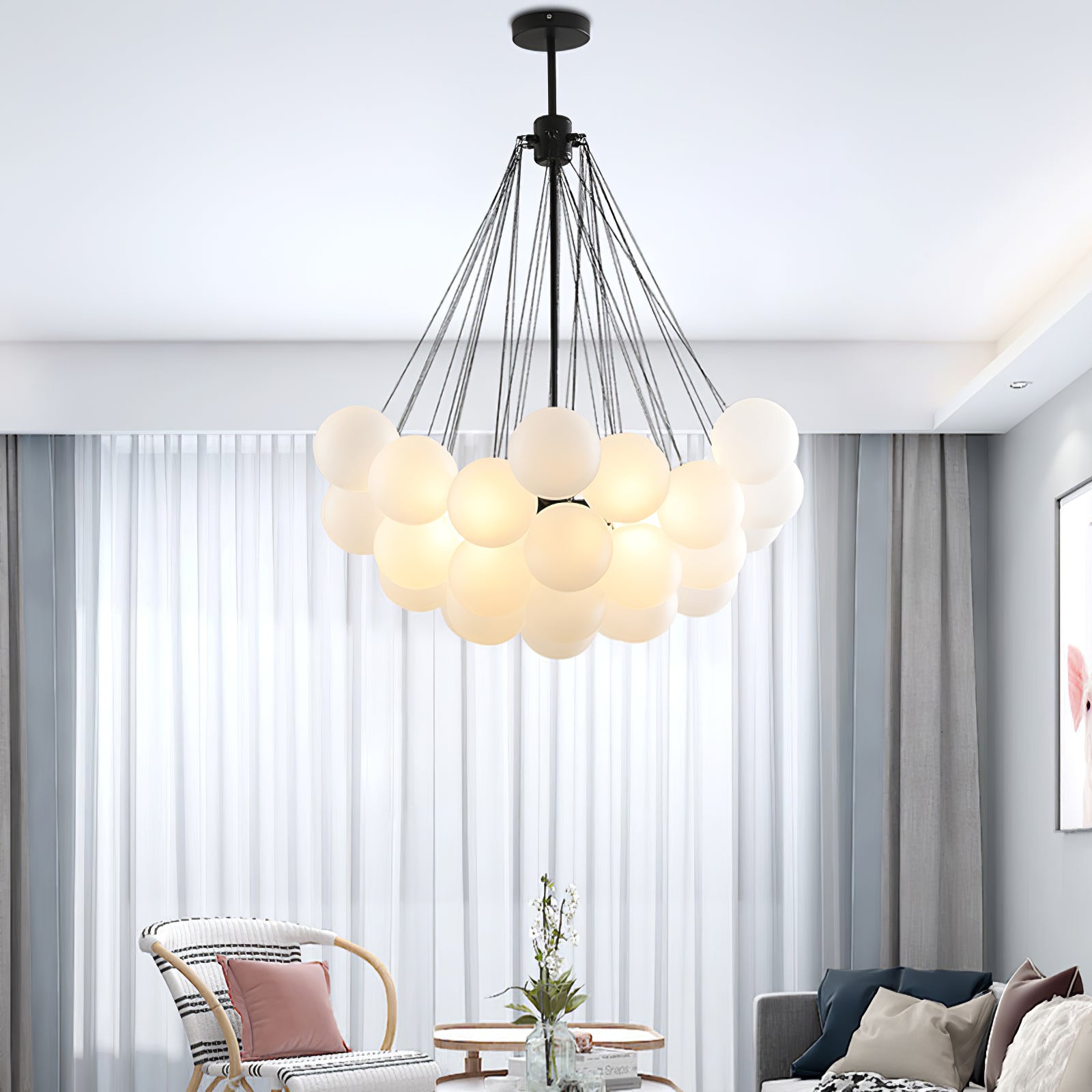 Lustra Kronleuchter Bubble Milchglas-Letslighting