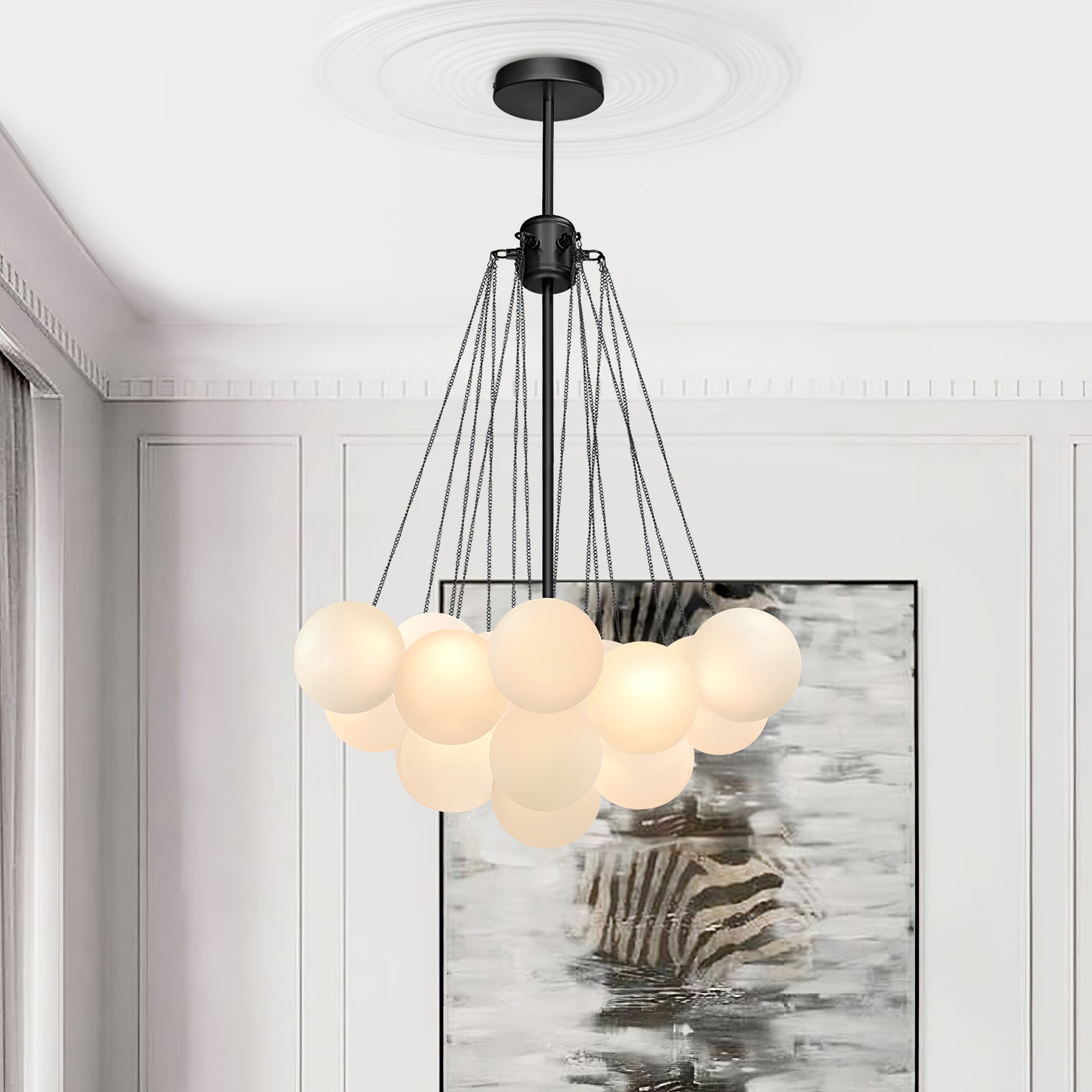 Lustra Kronleuchter Bubble Milchglas-Letslighting