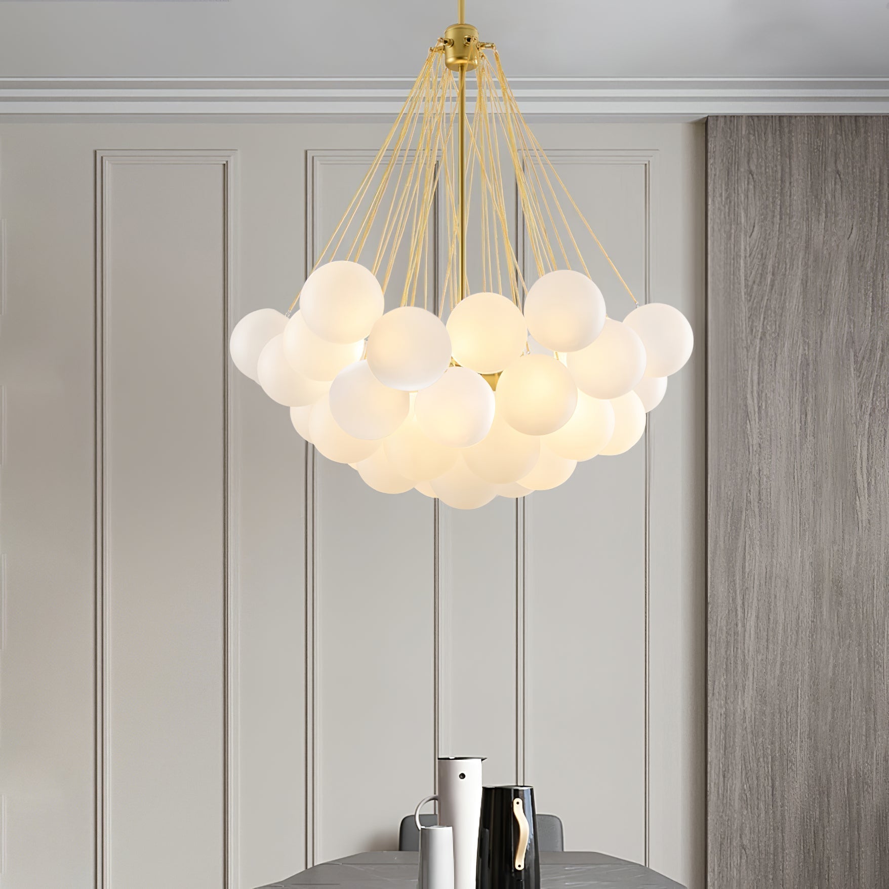Lustra Kronleuchter Bubble Milchglas-Letslighting