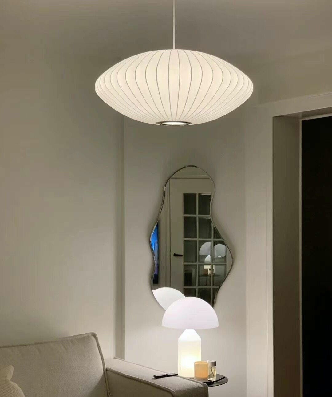 Nebula Blase Maulbeerseide Pendelleuchte Lampe-Letslighting