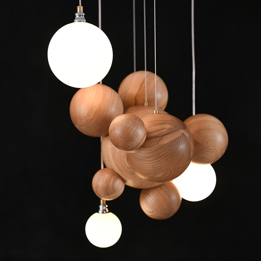 Lustra Kronleuchter Holz Blase Ball Cluster-Letslighting