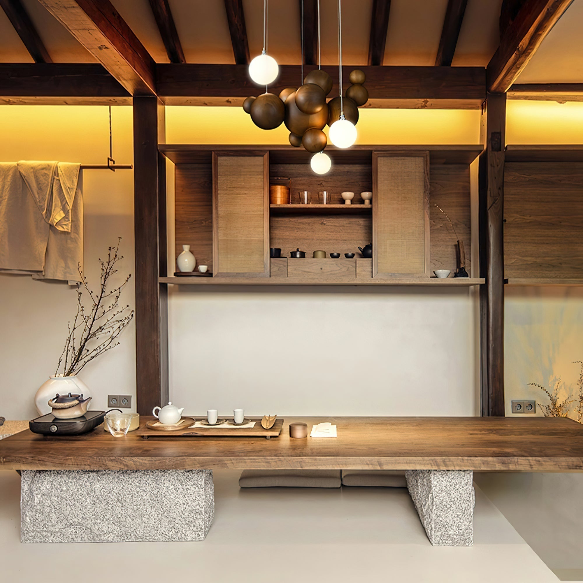 Lustra Kronleuchter Holz Blase Ball Cluster-Letslighting