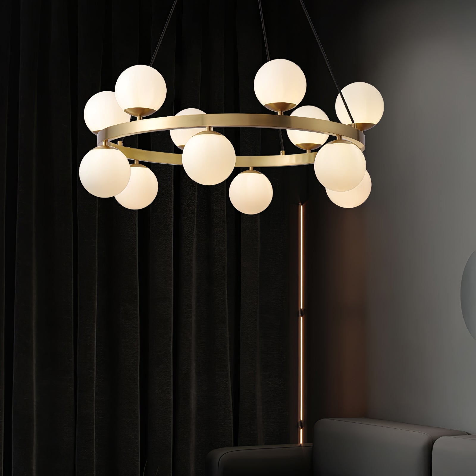 Lustra Kronleuchter Globus Messingring-Letslighting