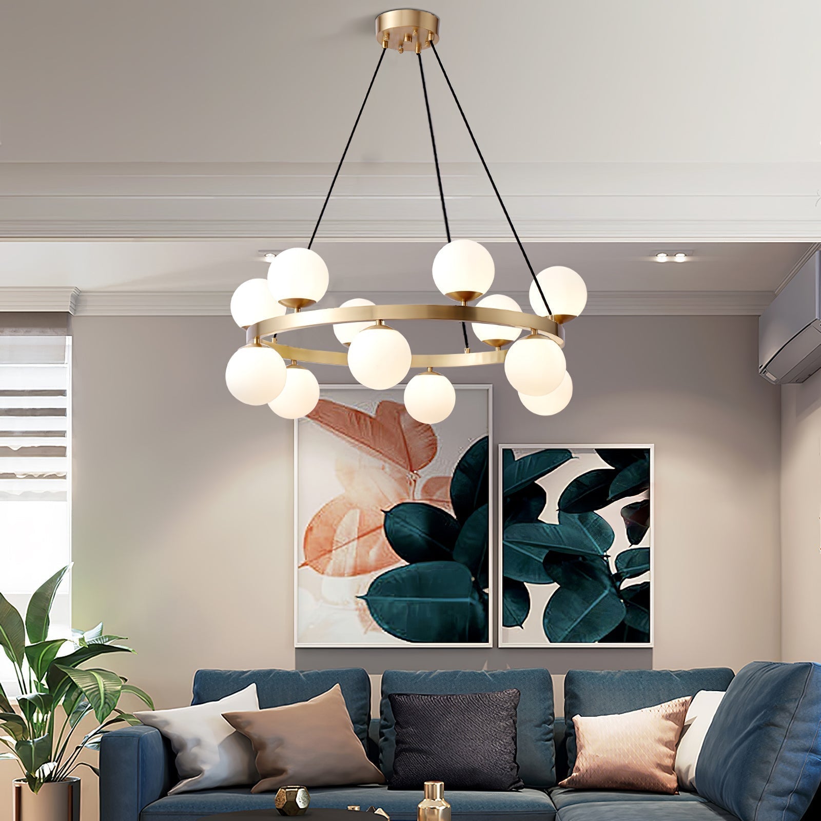 Lustra Kronleuchter Globus Messingring-Letslighting
