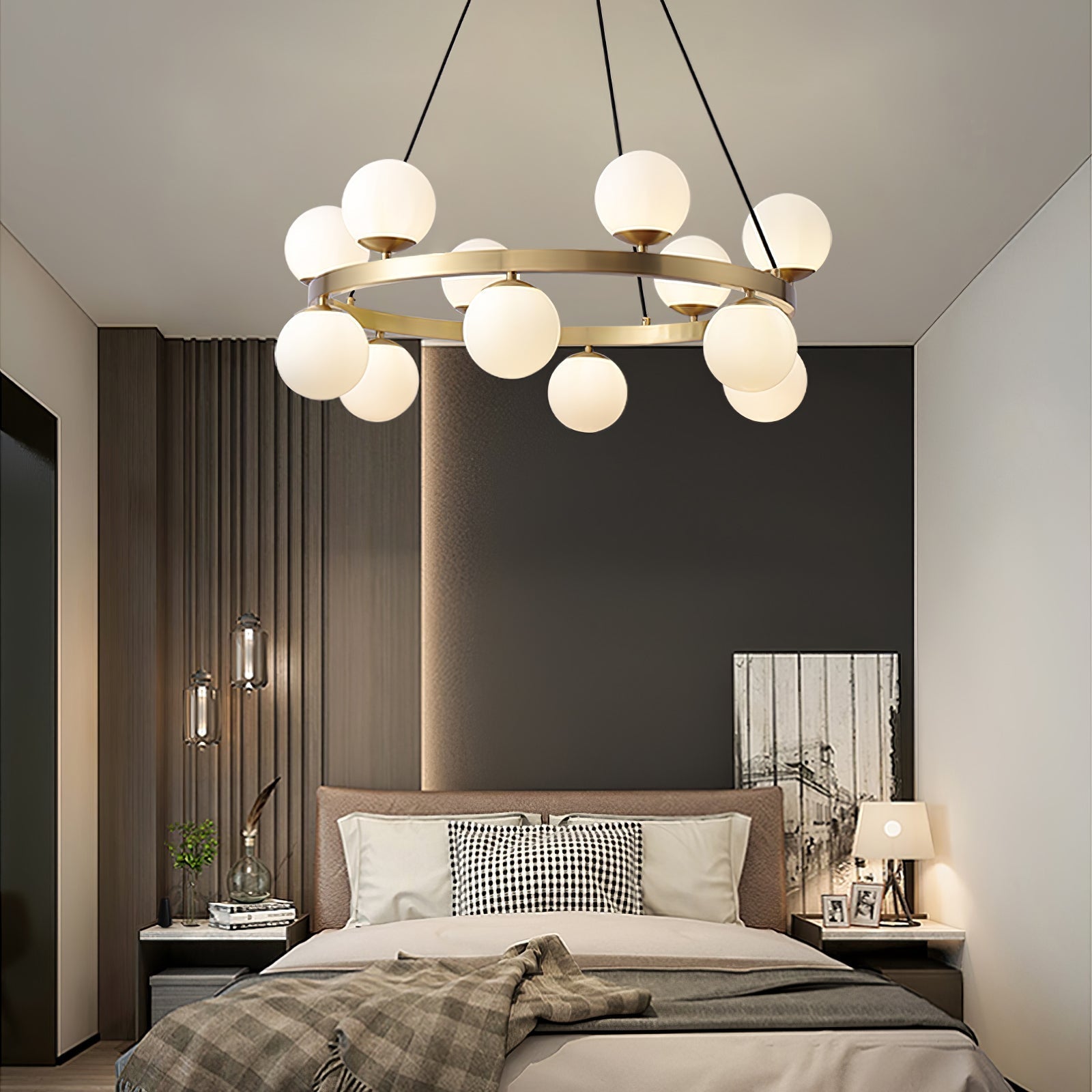Lustra Kronleuchter Globus Messingring-Letslighting