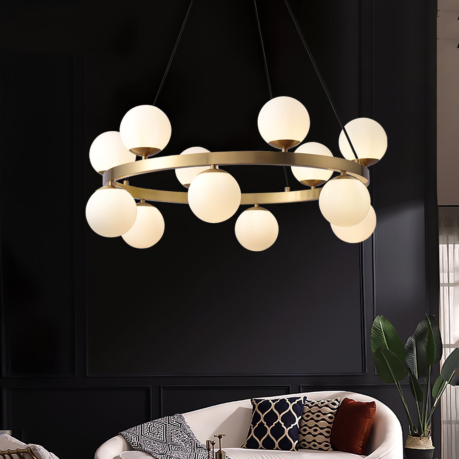 Lustra Kronleuchter Globus Messingring-Letslighting