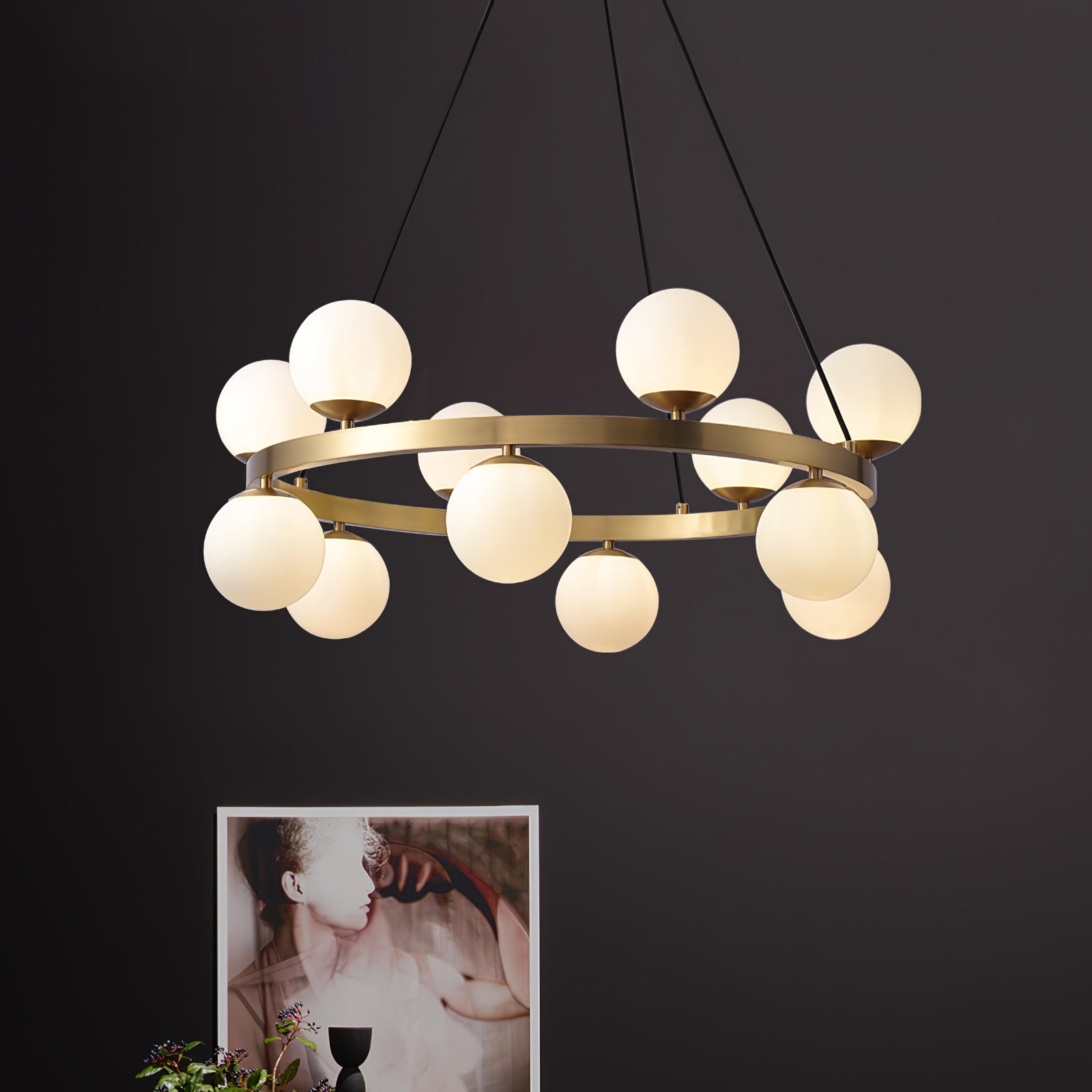 Lustra Kronleuchter Globus Messingring-Letslighting