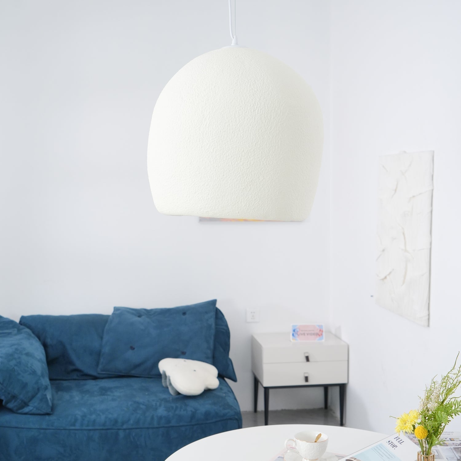 Solara Wabi-Sabi Pendelleuchte Gips Abgerundete Kuppel-Letslighting