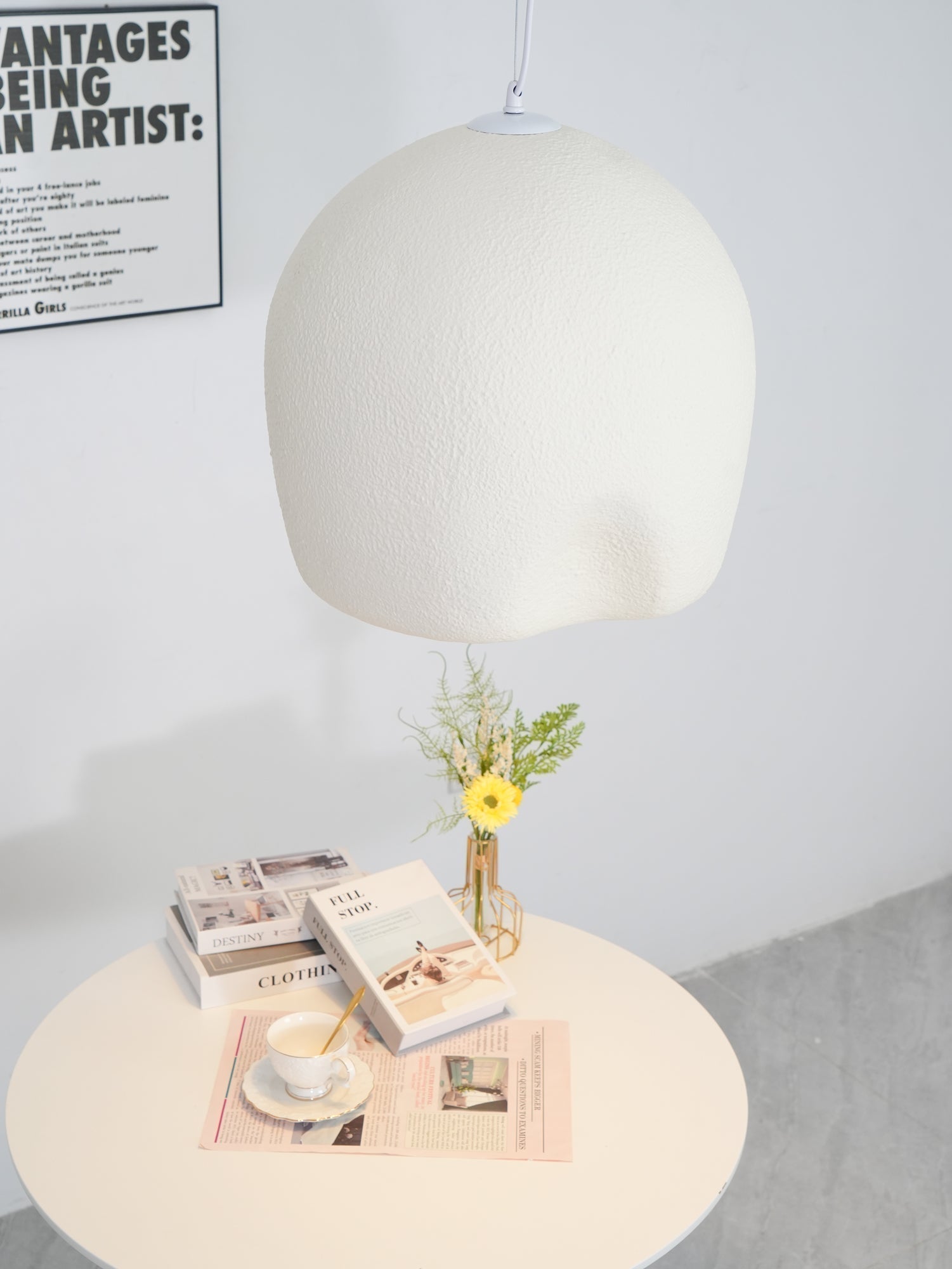 Solara Wabi-Sabi Pendelleuchte Gips Abgerundete Kuppel-Letslighting