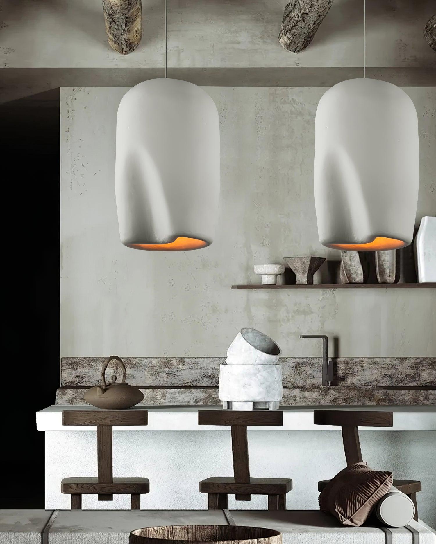 Solara Wabi-Sabi Pendelleuchte Gips Abgerundete Kuppel-Letslighting