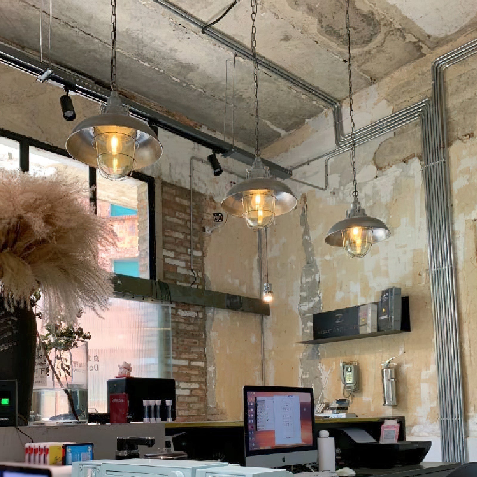 Celest Vintage Industrial Käfig Glas Pendelleuchte-Letslighting