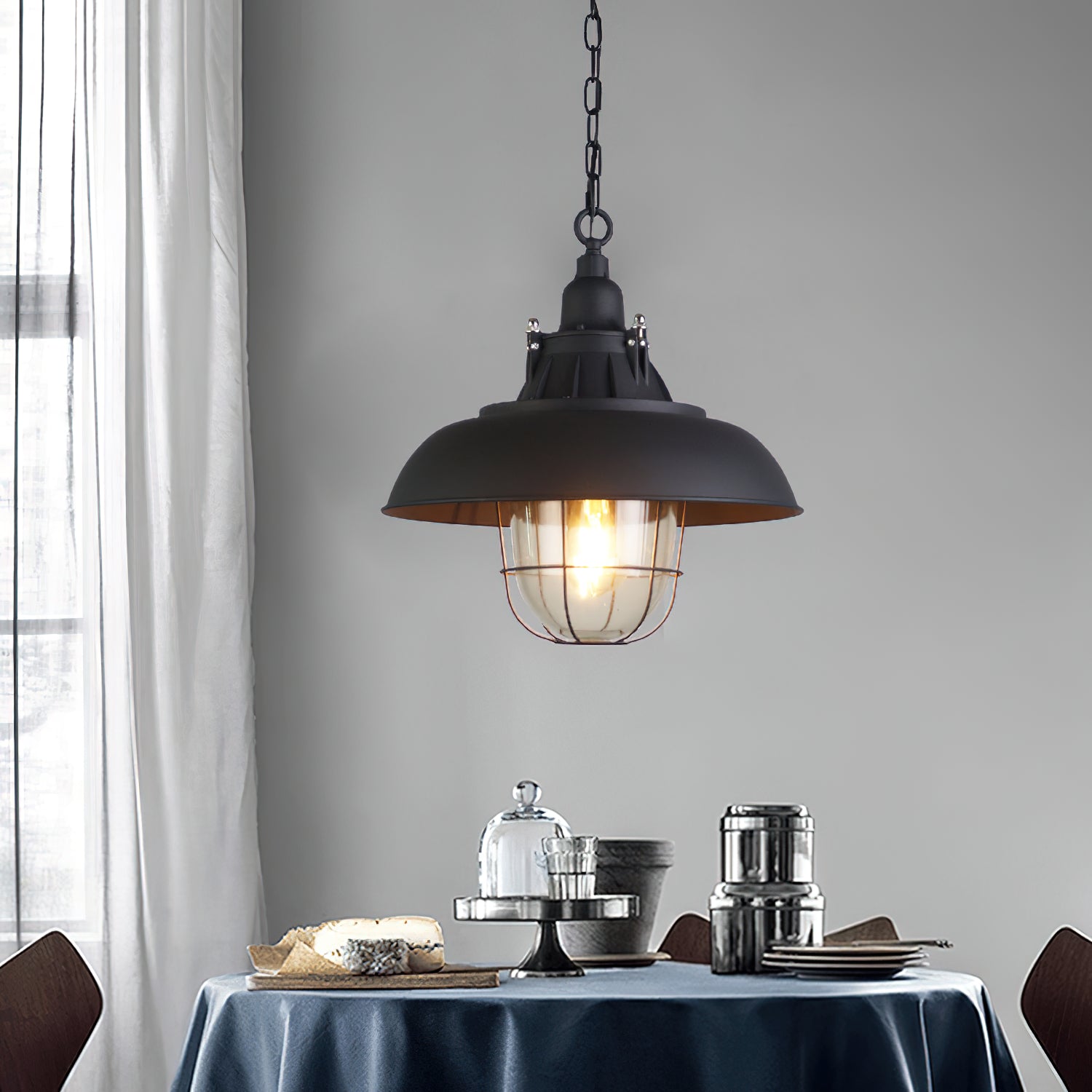 Celest Vintage Industrial Käfig Glas Pendelleuchte-Letslighting