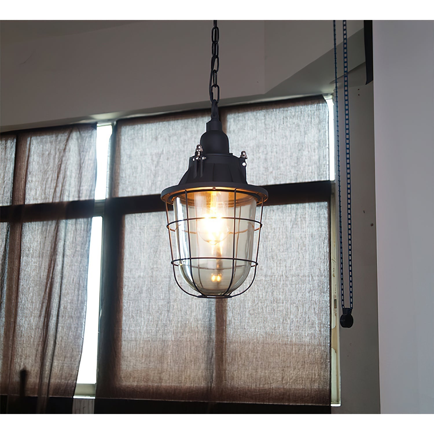 Celest Vintage Industrial Käfig Glas Pendelleuchte-Letslighting