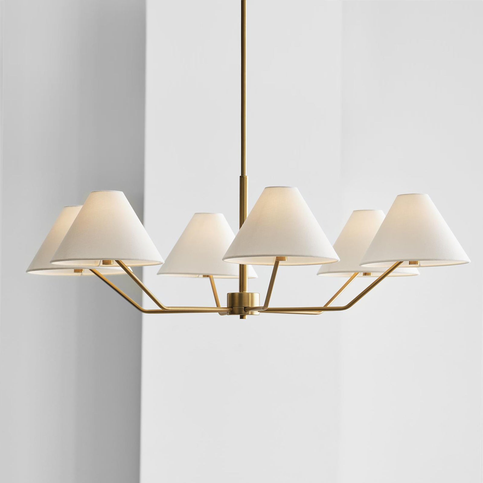 Lustra Kronleuchter Messing Stoff Kegel Schirme Modern-Letslighting