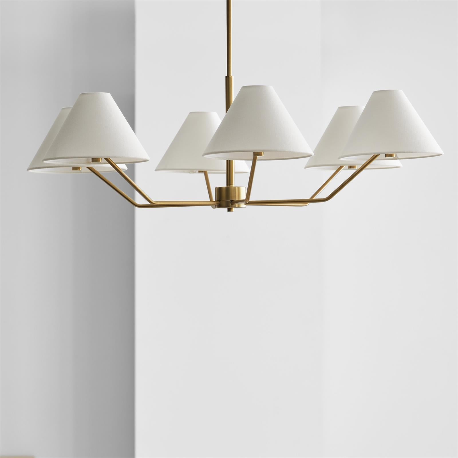 Lustra Kronleuchter Messing Stoff Kegel Schirme Modern-Letslighting