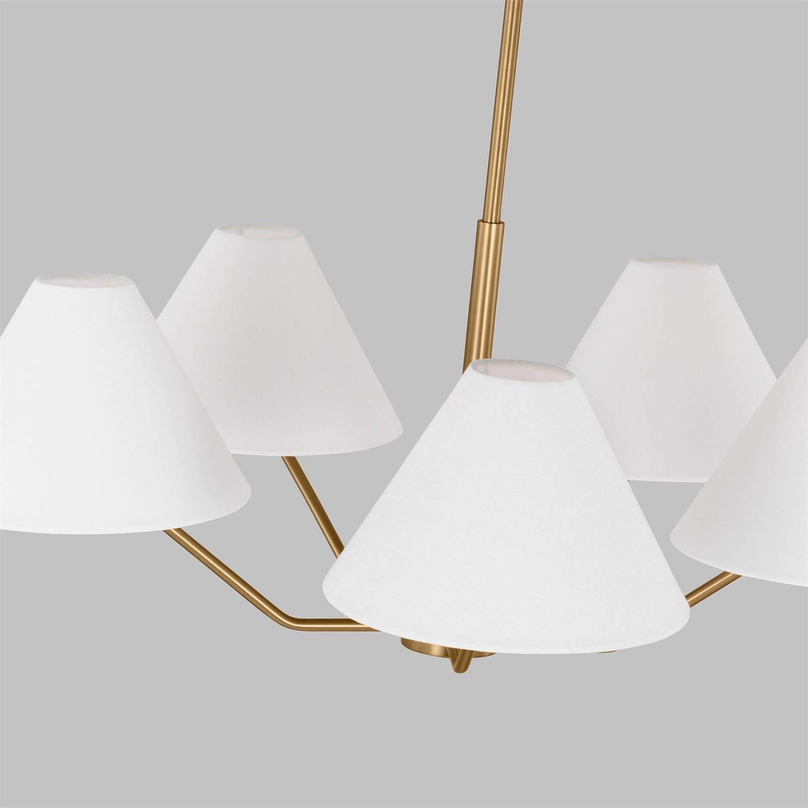 Lustra Kronleuchter Messing Stoff Kegel Schirme Modern-Letslighting