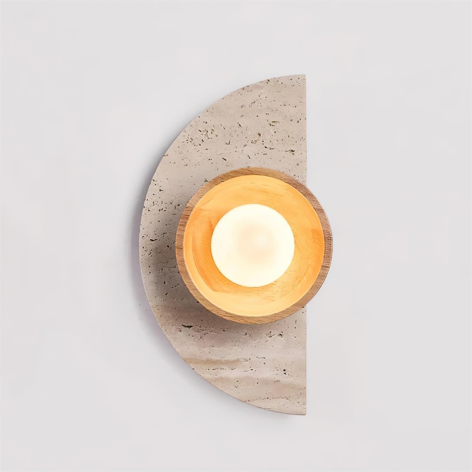 Solaro Wall Lamp Travertine Half-moon Design - Letslighting