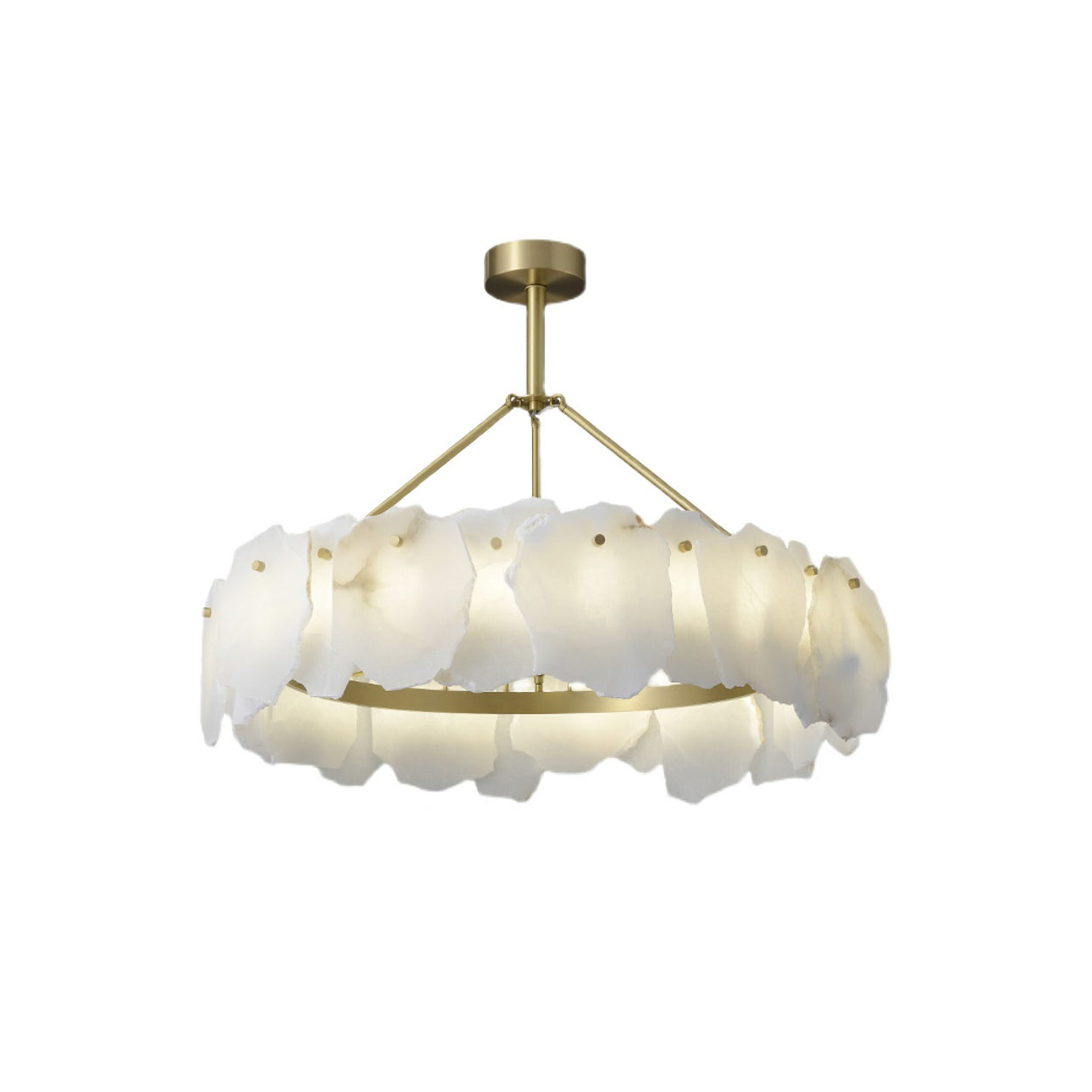 Cryon Postmodern Luxury Brass Alabaster Chandelier - Letslighting