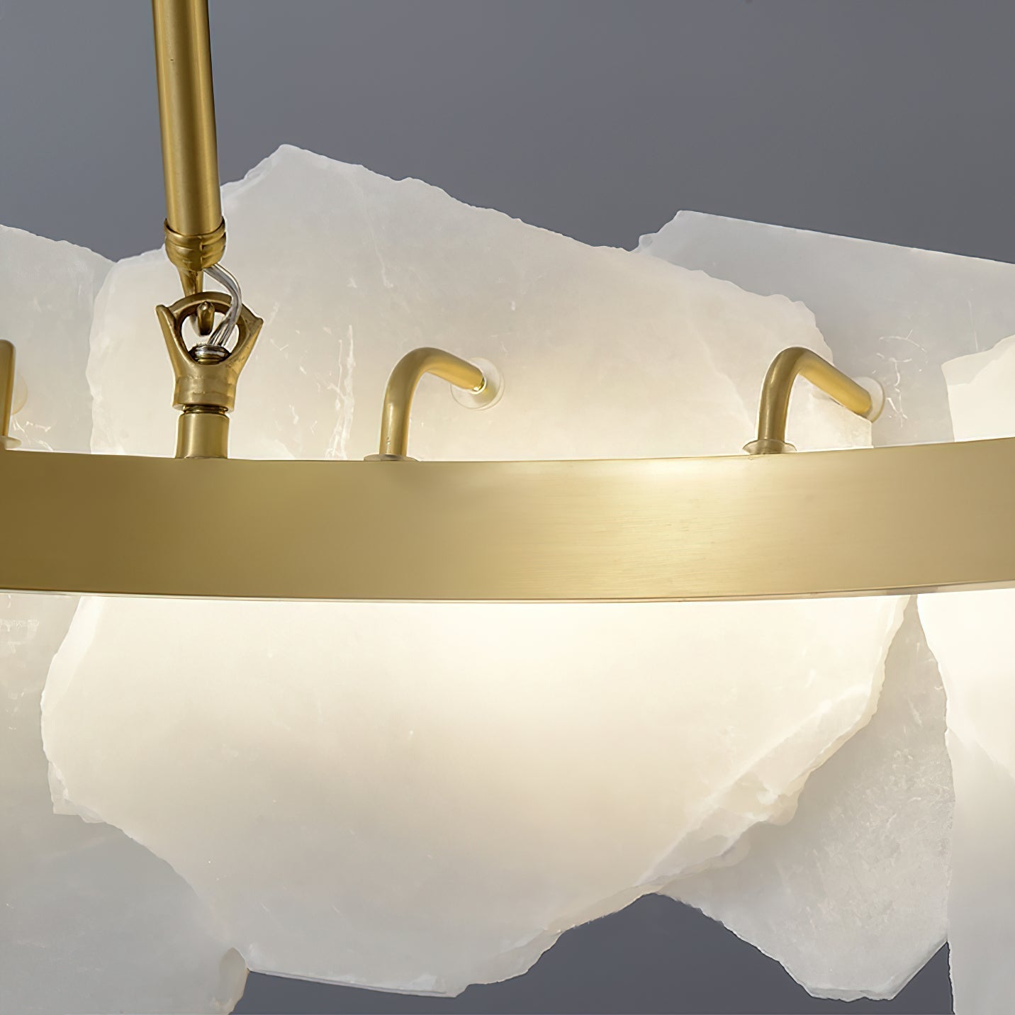 Cryon Postmodern Luxury Brass Alabaster Chandelier - Letslighting