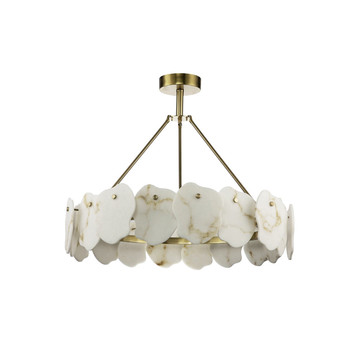 Cryon Postmodern Luxury Brass Alabaster Chandelier - Letslighting